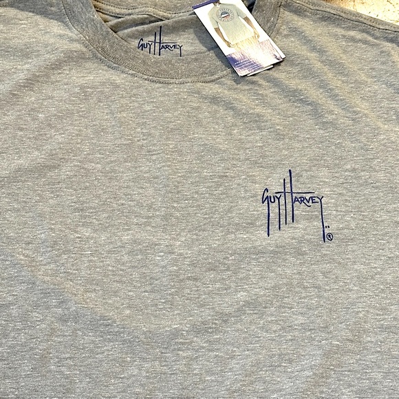 NEW with tags! Guy Harvey Gray T-Shirt Fishing theme red white blue size L men’s - Picture 3 of 8